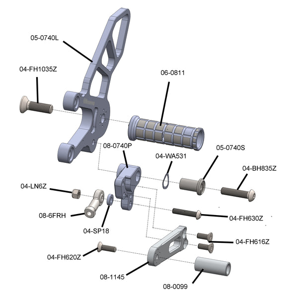 05-0746B Aprilia RSV4 2021-23, Tuono V4 2021-23 STD Shift